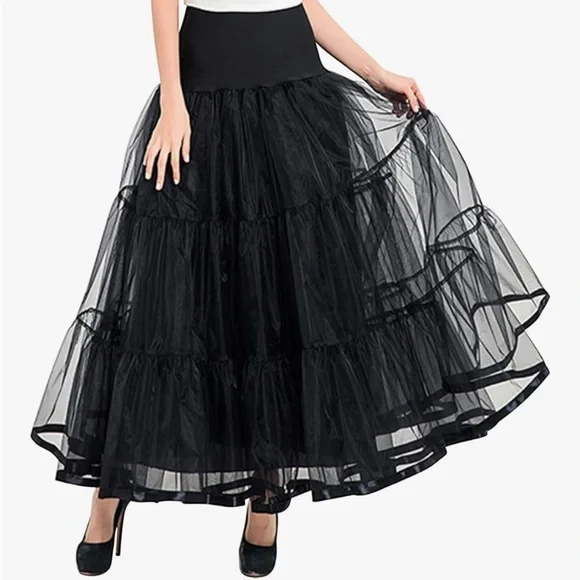Tulle Petticoat Lightweight Soft Lined High Waist Casual or Costume Maxi Skirt - Picture 14 of 14